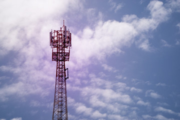  Telephone towers and sky and cloud
