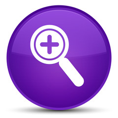 Zoom in icon special purple round button