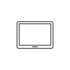 Tablet PC thin line icon. Linear vector illustration. Pictogram isolated on white background