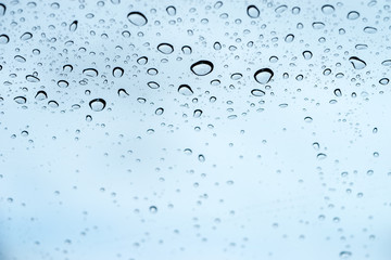 Close-up of water drops on glass surface as background