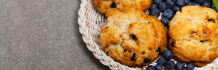 Blueberry Scones Pastry. Selective focus.