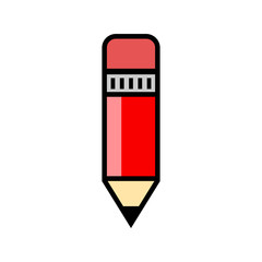 Pencil vector icon on white background, isolated object