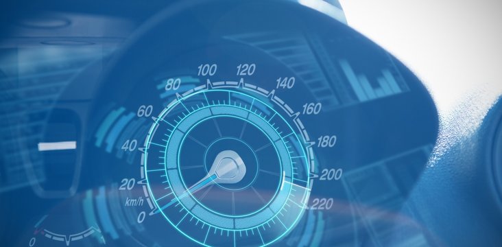 Composite image of digitally generated image of volume knob with