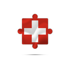 Fototapeta premium Isolated piece of puzzle with the Switzerland flag. Vector illustration.