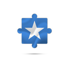 Isolated piece of puzzle with the Somalia flag. Vector illustration.