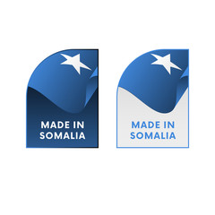 Stickers Made in Somalia. Vector illustration.