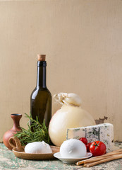 Caciocavalio cheese with burrata