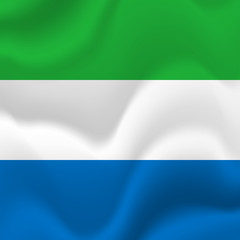 Sierra Leone waving flag. Vector illustration.
