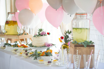 Lemonade and desserts on the birthday of a restaurant