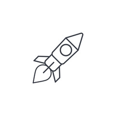 startup, rocket launch thin line icon. Linear vector illustration. Pictogram isolated on white background