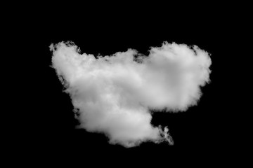 Black sky and singles with cloud isolated on black background