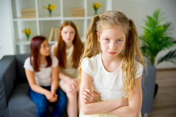 Sad daughter and sister