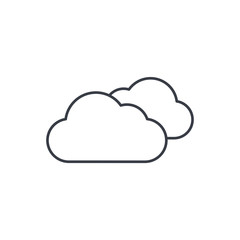 cloudy weather thin line icon. Linear vector illustration. Pictogram isolated on white background