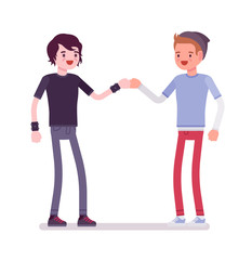 Fototapeta premium Young men fist bump gesture