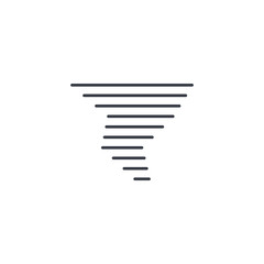 tornado, storm weather, whirlwind thin line icon. Linear vector illustration. Pictogram isolated on white background