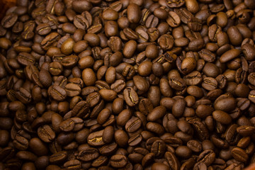 top view of coffee beans