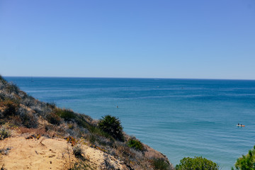Fototapeta na wymiar Beach coastline, sunny seascape landscape natural background