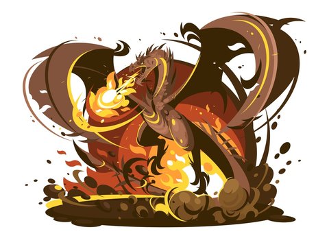 Fire breathing dragon character