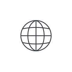earth, globe thin line icon. Linear vector illustration. Pictogram isolated on white background