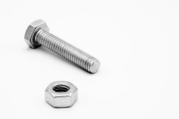 nuts and bolts isolated on white background