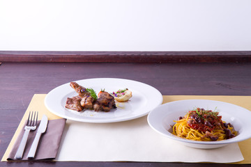 main courses ready in a gourmet restaurant