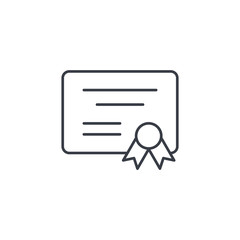 Diploma of honor thin line icon. Linear vector illustration. Pictogram isolated on white background