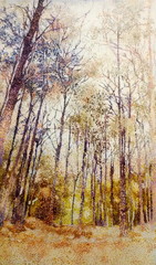 Fototapeta premium Thai dried forest ink oil closeup painting