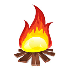 Bonfire With Wood Burning