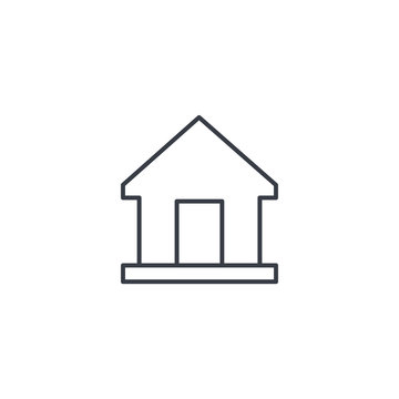 home, house thin line icon. Linear vector illustration. Pictogram isolated on white background