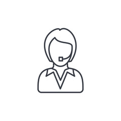 Avatar businesswoman thin line icon. Linear vector illustration. Pictogram isolated on white background