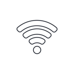 Wi-fi signal thin line icon. Linear vector illustration. Pictogram isolated on white background