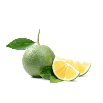 Tropical fruit : Sweet orange isolate on white background