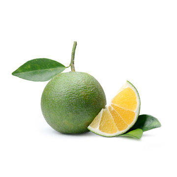 Tropical fruit : Sweet orange isolate on white background