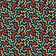 Zigzag. Seamless pattern in memphis style