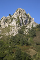 Naklejka premium Peak of Picos de Europa Mountain Range outside Labra; Austurias
