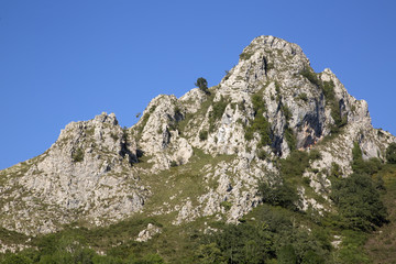 Fototapeta na wymiar Peak of Picos de Europa Mountain Range outside Labra; Austurias