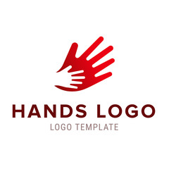 Hand to hand logo. Vector abstract logo design.