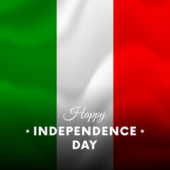 Banner or poster of Italy independence day celebration. Waving flag. Vector illustration.