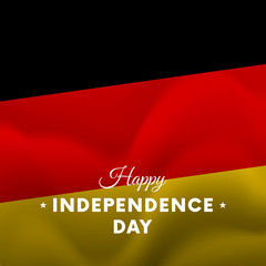 Banner or poster of Germany independence day celebration. Waving flag. Vector illustration.
