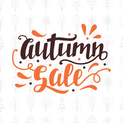 Autumn sale lettering, modern calligraphy