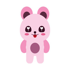 pink bear cute animal icon image vector illustration design 