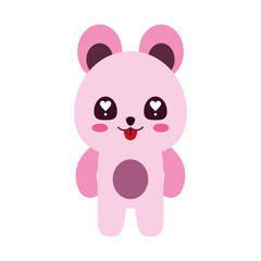 pink bear cute animal icon image vector illustration design 