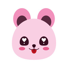 pink bear cute animal icon image vector illustration design 