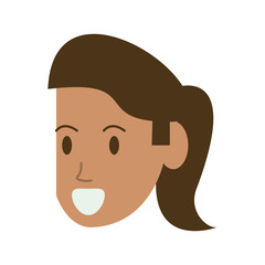 face of woman with ponytail cartoon  icon image vector illustration design 