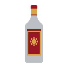 liquour bottle with sun on label icon image vector illustration design 