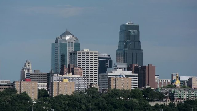 Kansas City, Missouri Metro Building Skyline on a Sunny Day