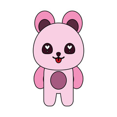 pink bear cute animal icon image vector illustration design 