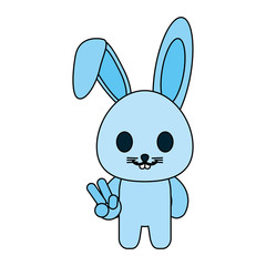 rabbit or bunny peace cute animal icon image vector illustration design 