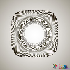 Black and white spiral abstract halftone dots background. Vector illustration