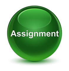 Assignment glassy soft green round button